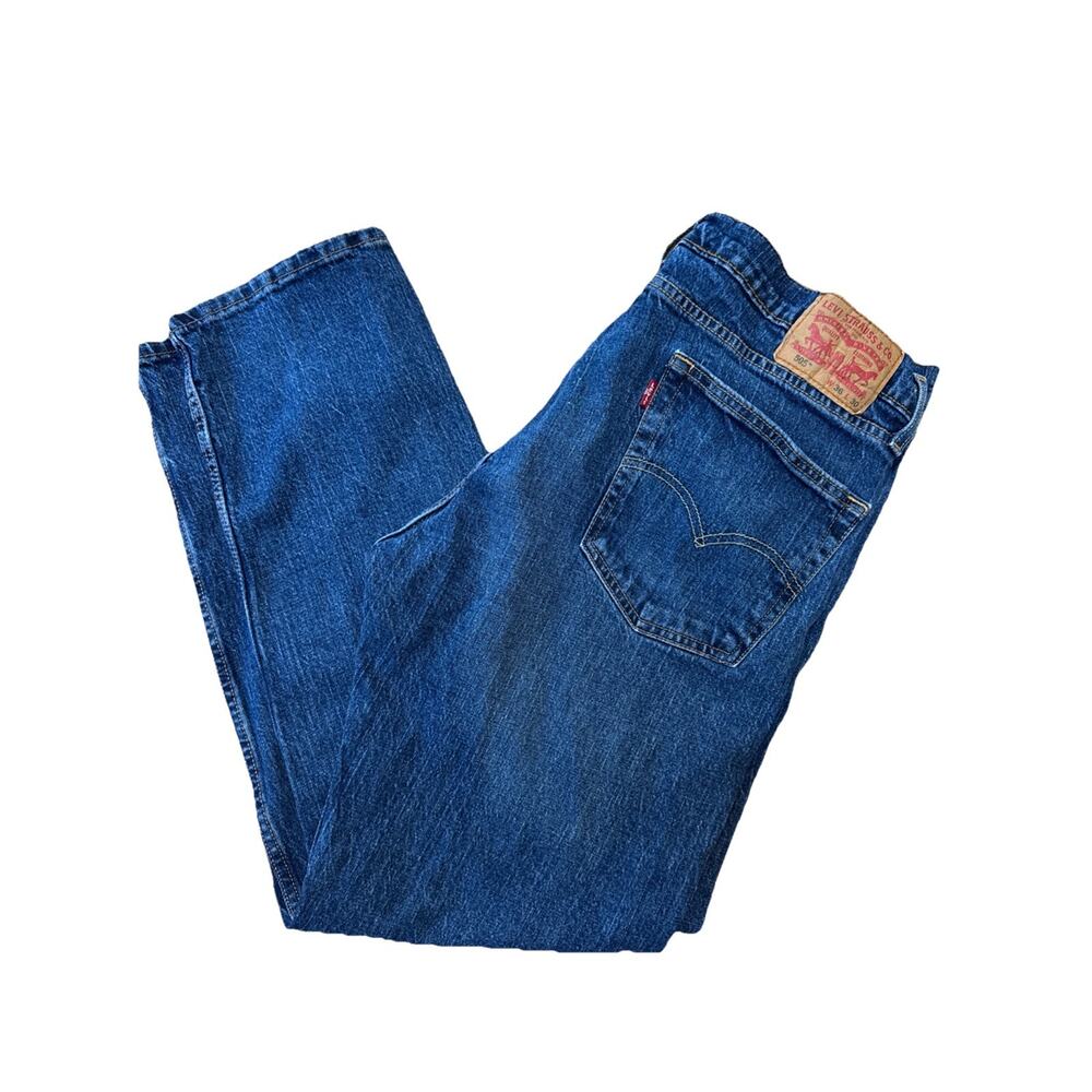 Levi's 505 Jeans Men's 36x30 Blue Cotton Denim Straight Leg Workwear Travel